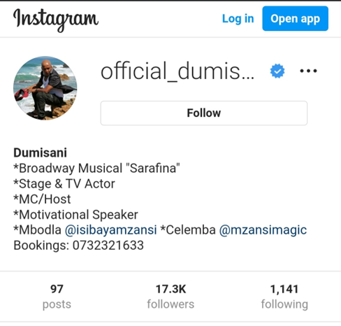 Dumisani Dlamini Instagram