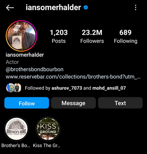 Ian Somerhalder Instagram