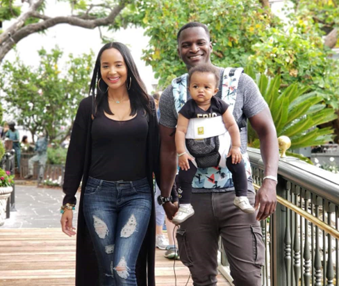 Azja Pryor with her husband and kid