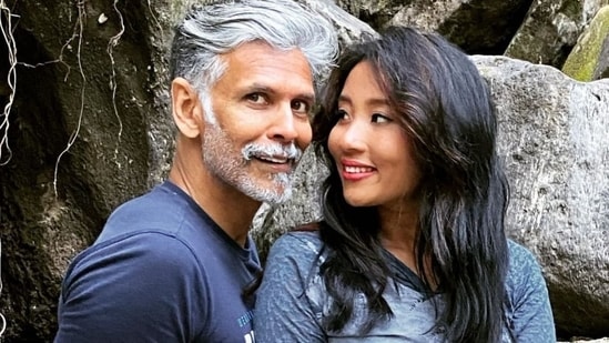 Milind Soman with his Wife