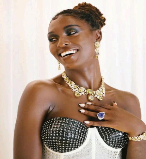 Shining Sunflower with Golden Adornments: Jodie Turner-Smith in Gucci High Jewelry 