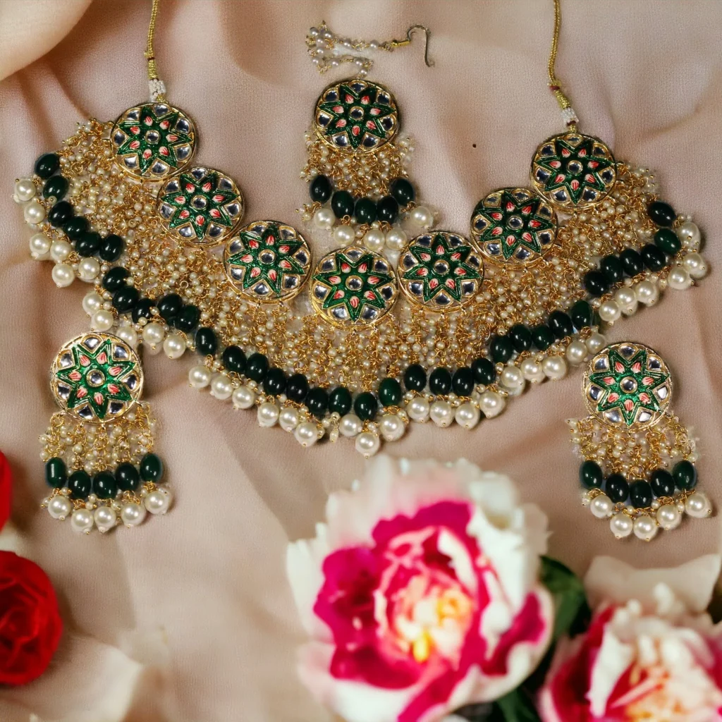 Draped in Vibrant Hues: Meenakari Jewelry 